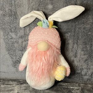 Plush Bunny Gonk with Pink Hat and Pastel Accents